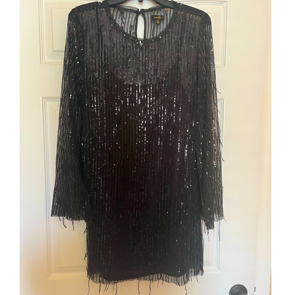Black sequence dress